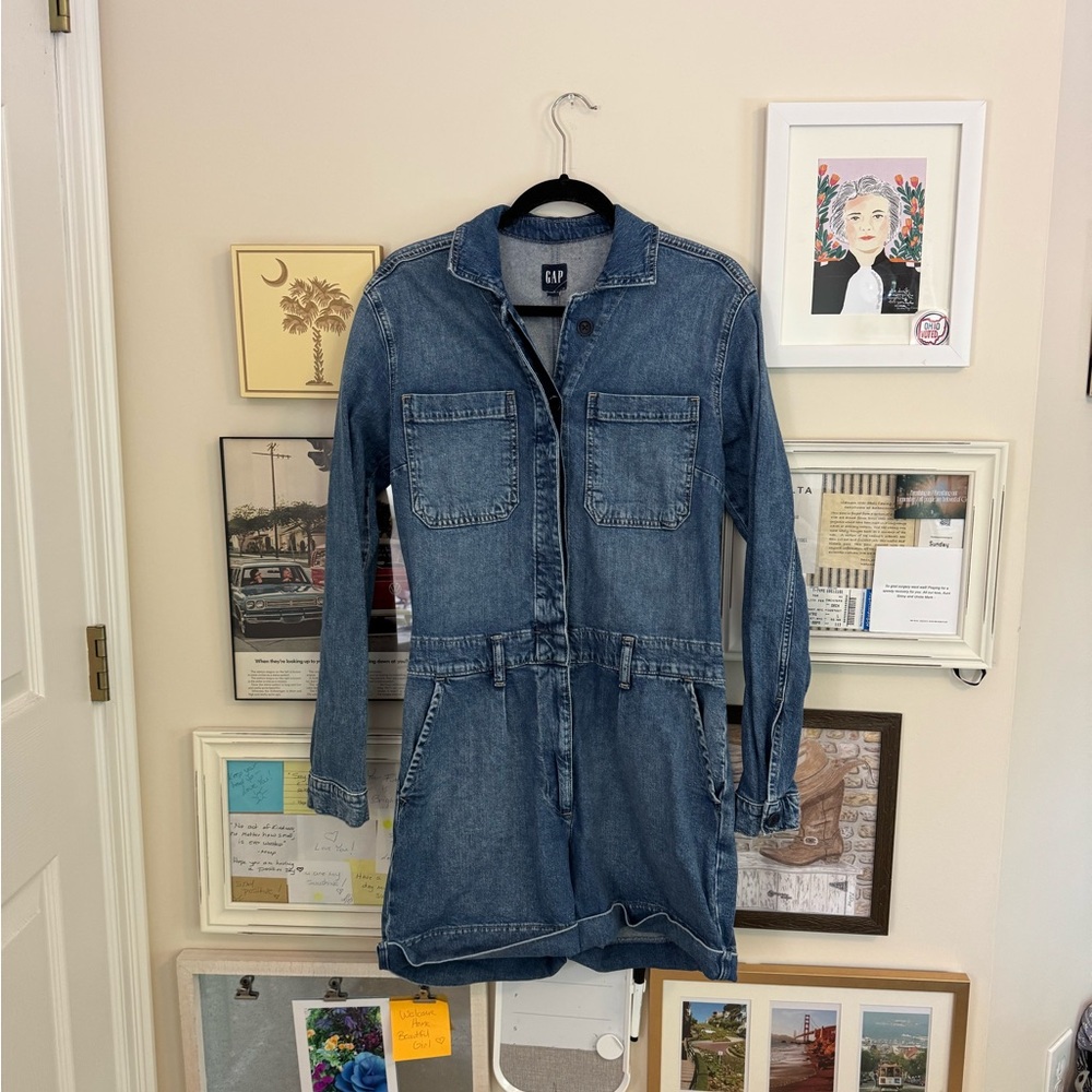 GAP Blue Denim Romper Small Tall